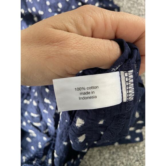 Women's Lane Bryant Size 28 Navy Blue Blouse NWT Boho Coastal Romantic Beachy - Picture 5 of 7